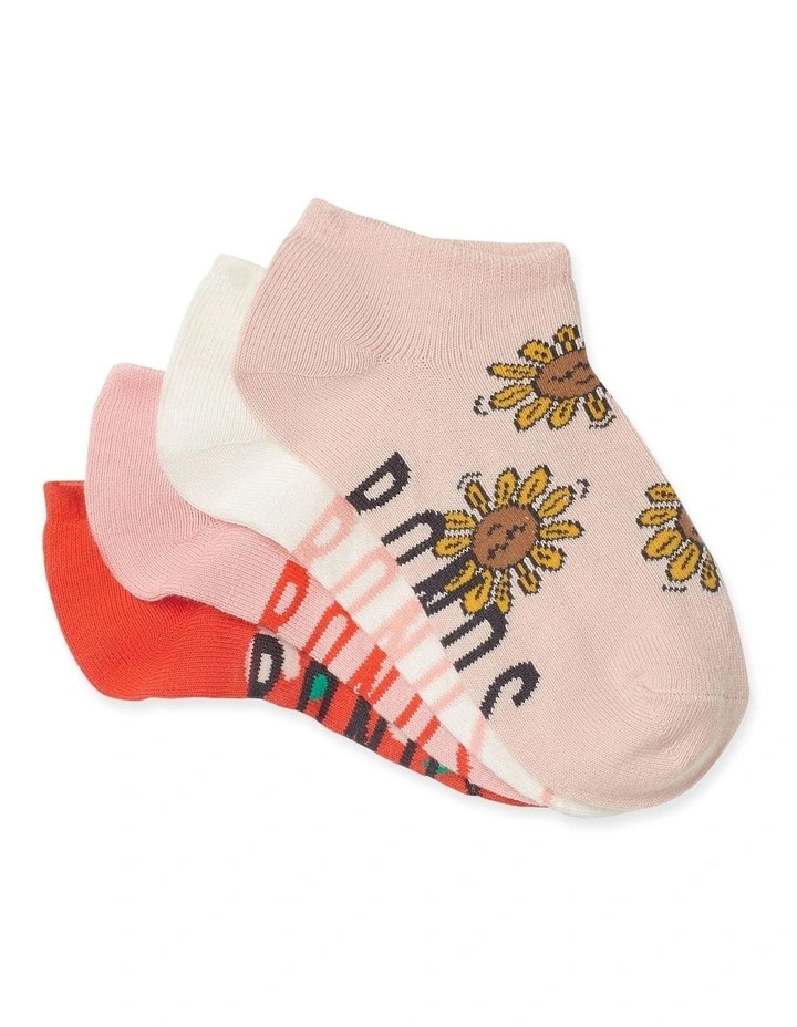 Kids Fashion Low Cut Socks 4 Pack in Multi