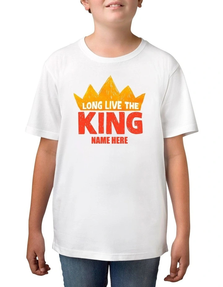 Boy's Long Live King Personalised Cotton T Shirt