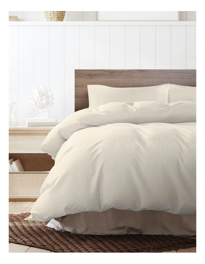 1000 Thread Count Cotton Blend Quilt Cover Set in Cream