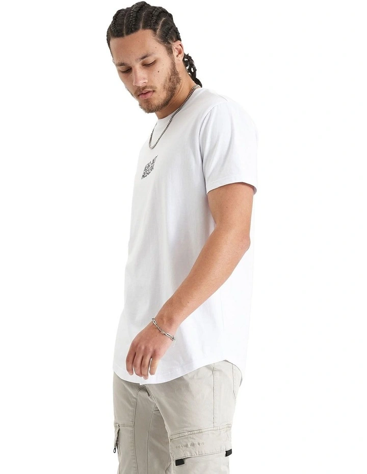 Blockade Dual Curved Tee in Optical White