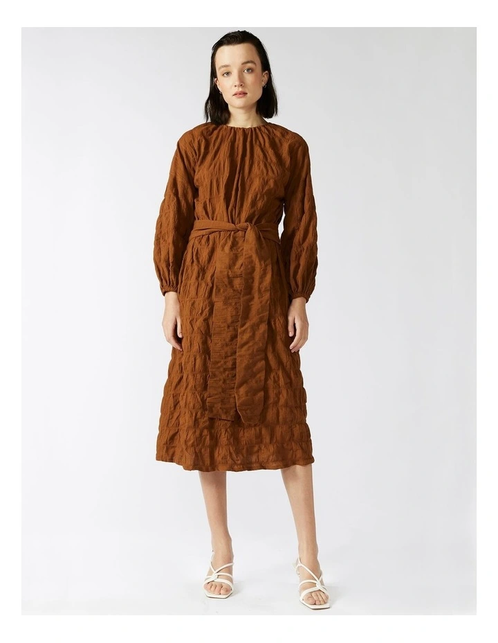Seed Long Sleeved Dress in Burnt Orange