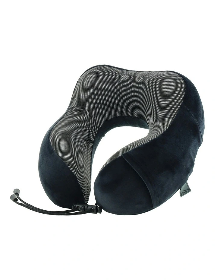 Travel Ergonomic Memory Foam Neck Pillow in Black