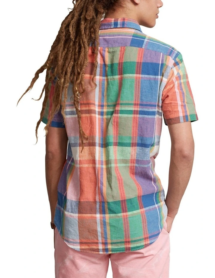 Classic Fit Plaid Linen-Cotton Workshirt in Assorted