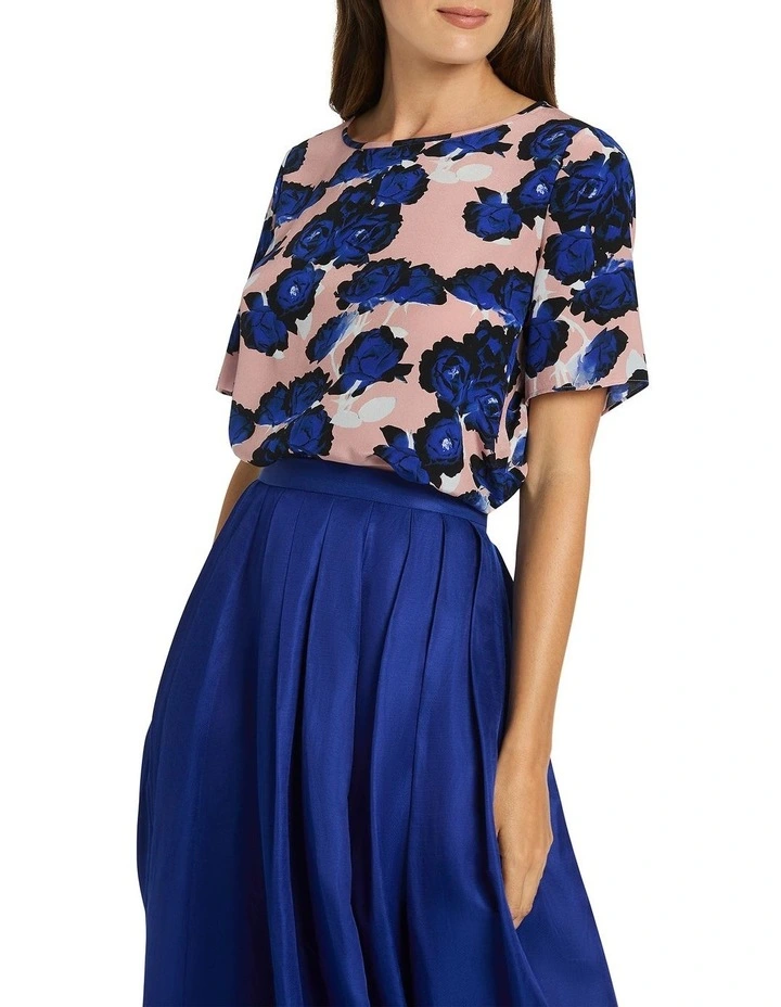 Tatum Silk Tee in Multi