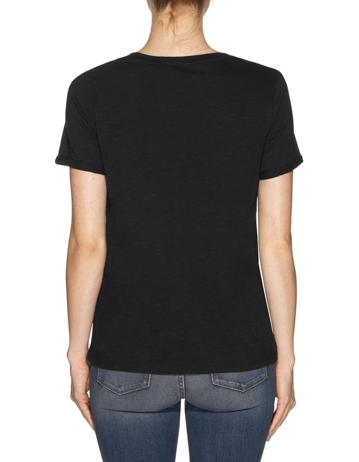 1981 Rolled Cuff Tee in Black