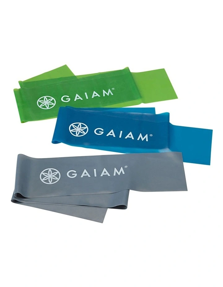 Strength and Flexibility Rubber Resistance Bands Kit Set of 3 in Multi