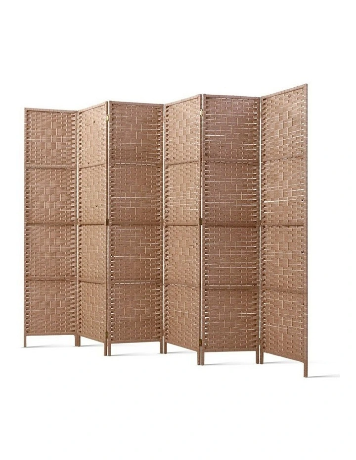 6 Panel Room Divider Screen 245x170cm in Natural