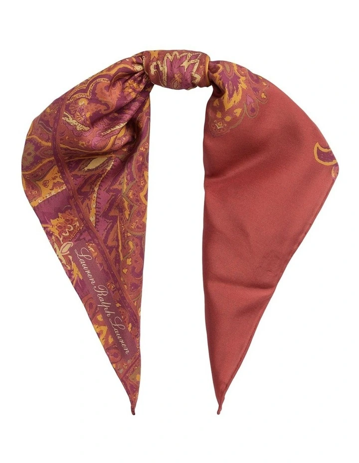 Cameron Paisley Silk Habotai Scarf in Red