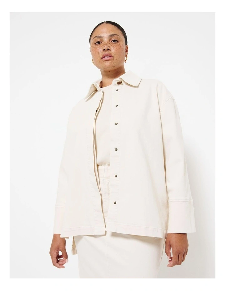 Structured Denim Jacket in Ecru