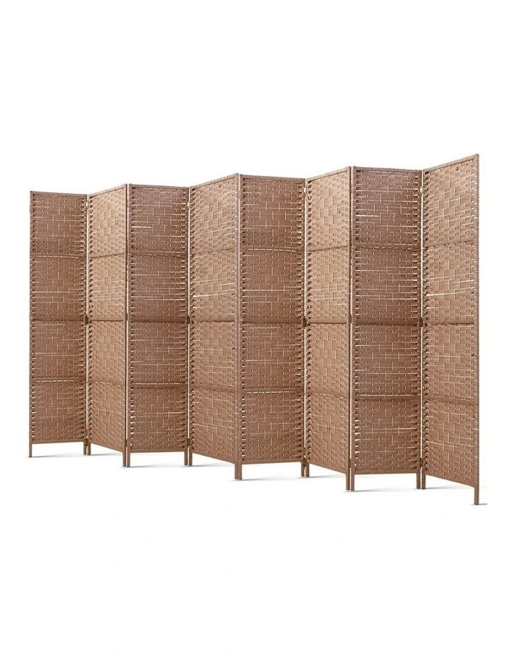 8 Panel Room Divider Screen 326x170cm Woven Natural