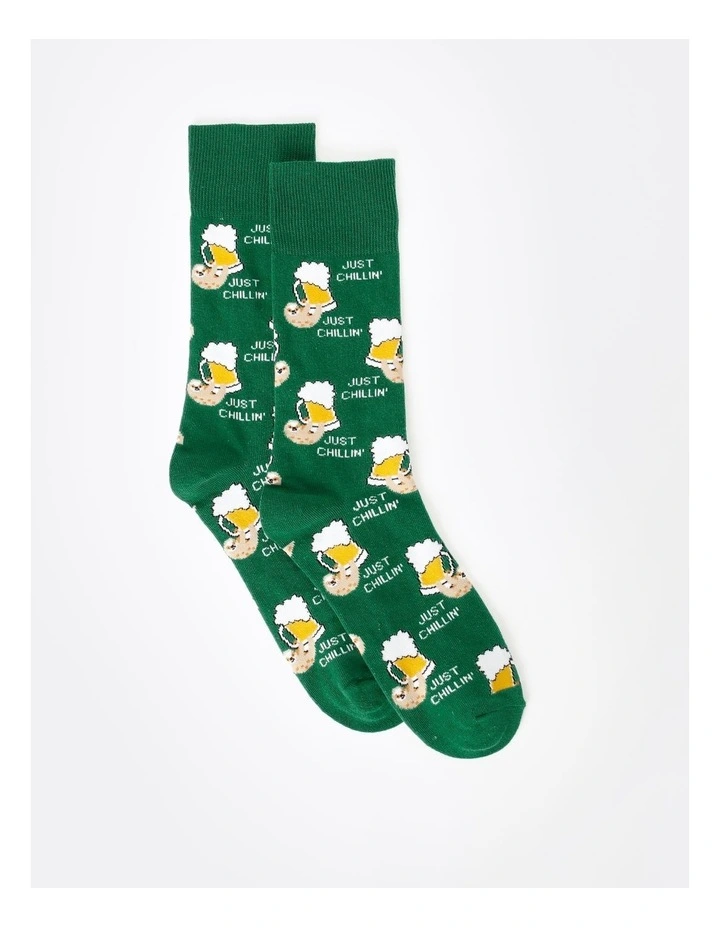 Just Chillin Socks in Green
