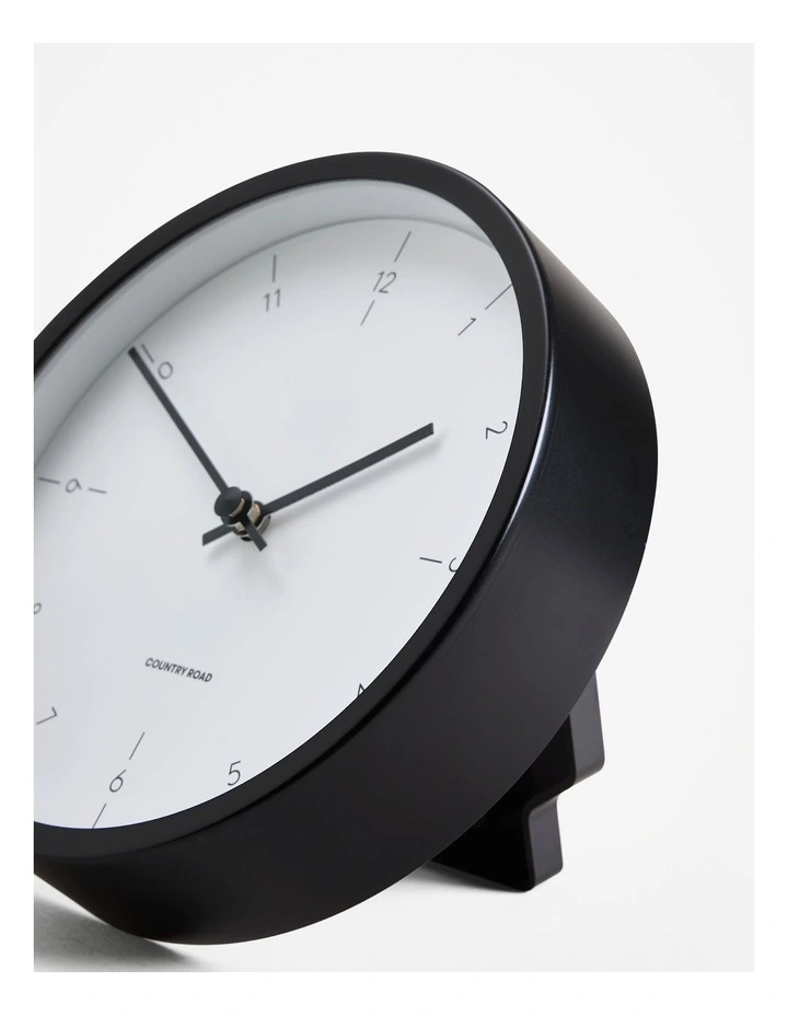 Della Desk Clock in Black