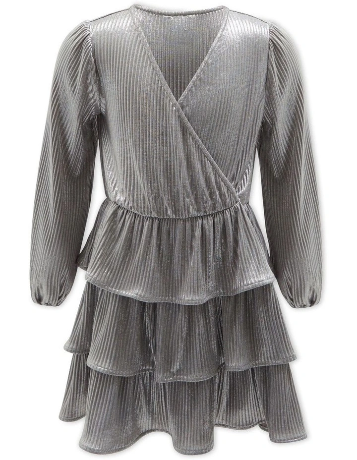 Radiance Metallic Mini Dress in Silver