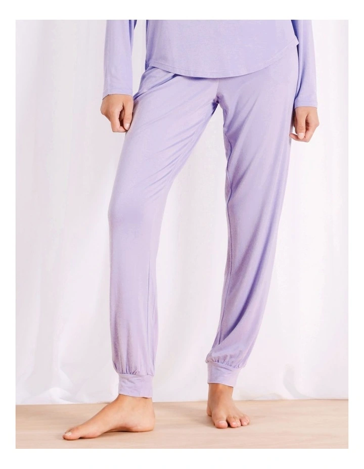 Pure Comfort Bamboo Long Cuffed Pant in Lilac