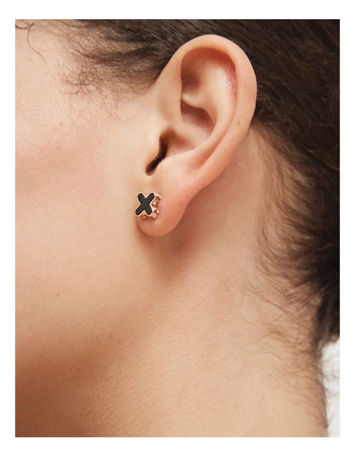 Dreamer Stud Earrings in Black Rose Gold