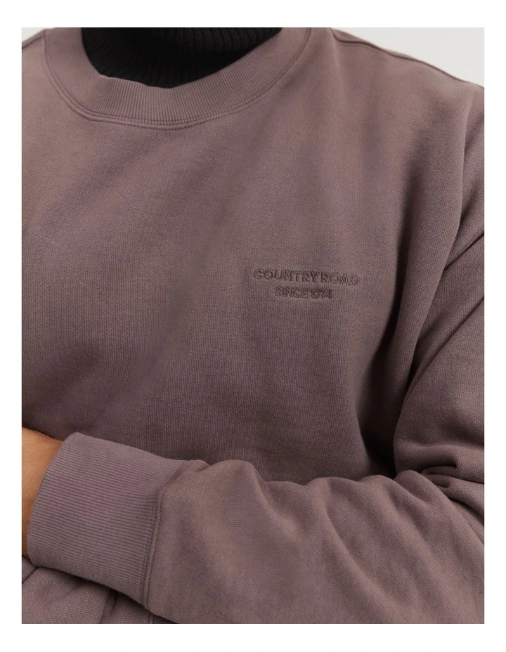 Oversized Vintage Wash Sweat in Truffle