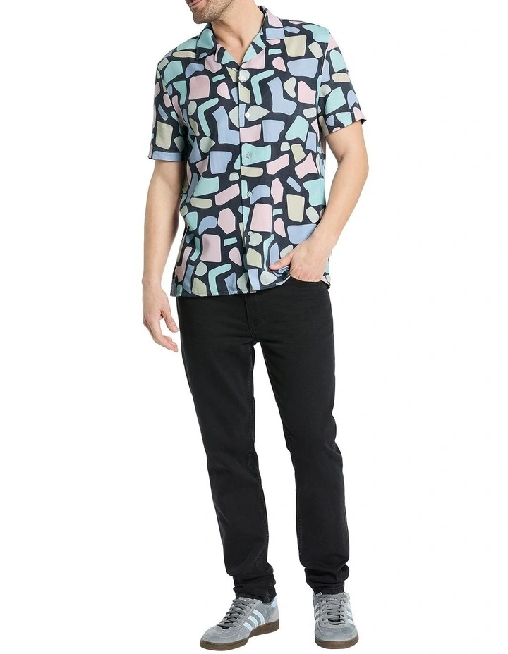 Geo Matrix Shirt in Navy Multi