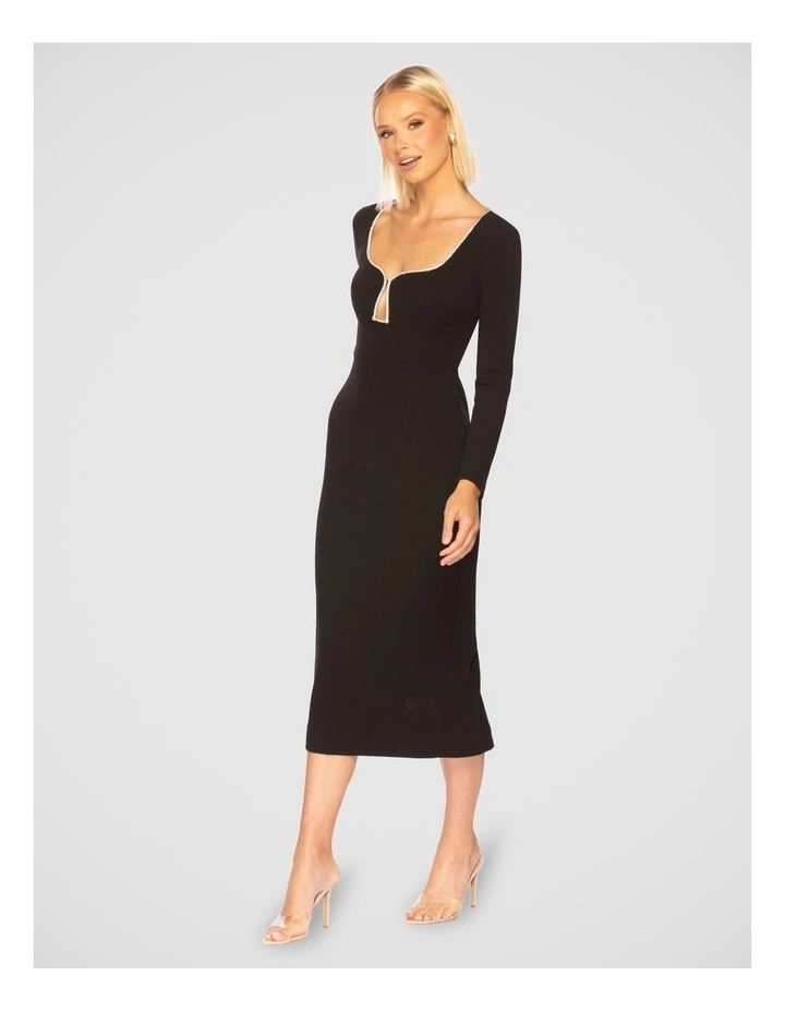 Parlo Midi Dress in Black