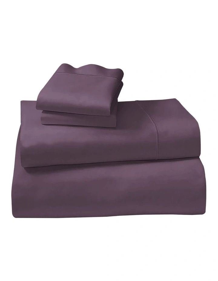 Cotton Rich King Bed Sheet Set 4 Pieces in Lilac