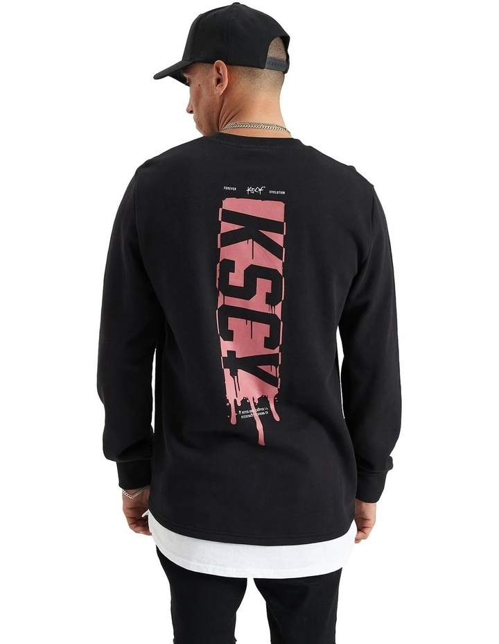 Santa Ana Layered Dual Curved Sweater in Jet Black