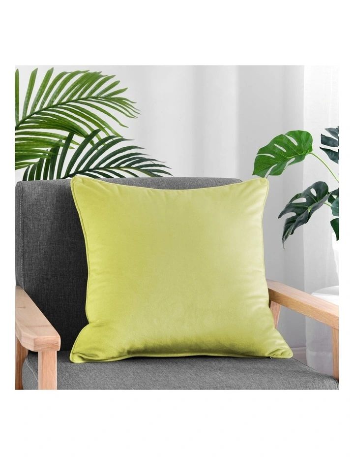 Bronte Velvet Cushion 45x45cm in Chartreuse