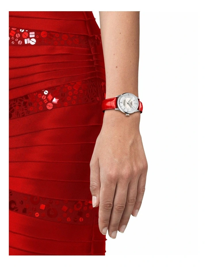 Chemin des Tourelles Powermatic 80 34mm T1392071611100 Watch in Pearl/Red