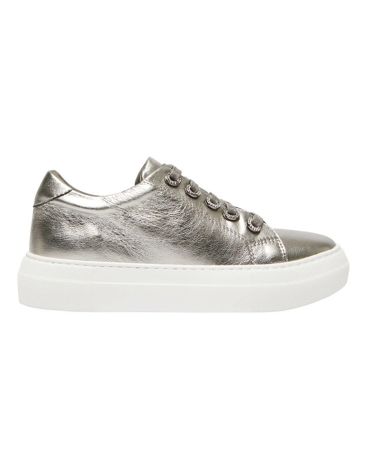 Prisila Leather Sneakers in Silver