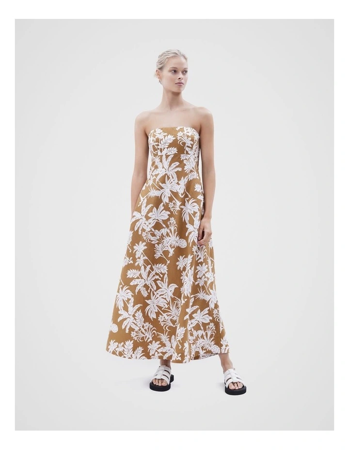 Strapless Linen Maxi Dress in Assorted
