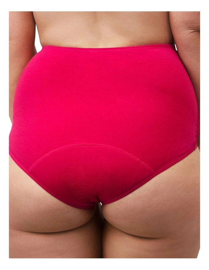 Organic Cotton and Lace High Waist Period Underwear in Cassis