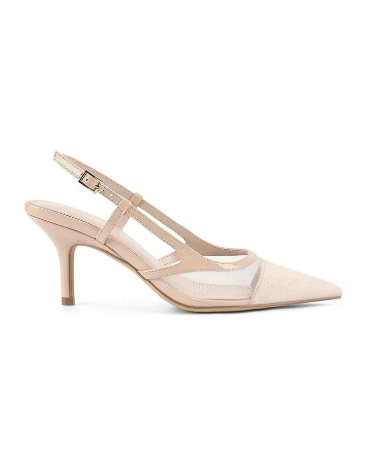 Sissy Point Toe Slingbacks in Nude