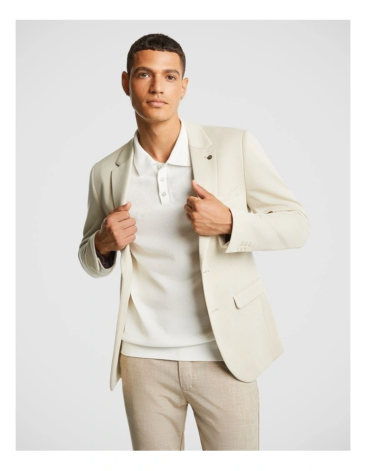 Decaf Knitted Blazer in Latte