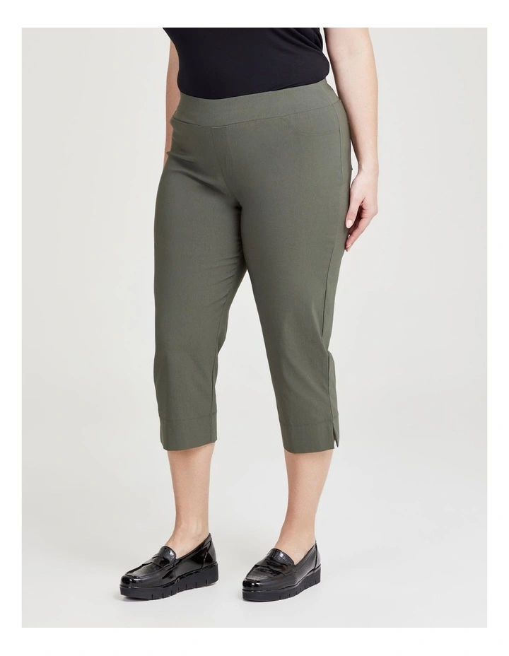 Expose Split Hem Crop Pant in Olive