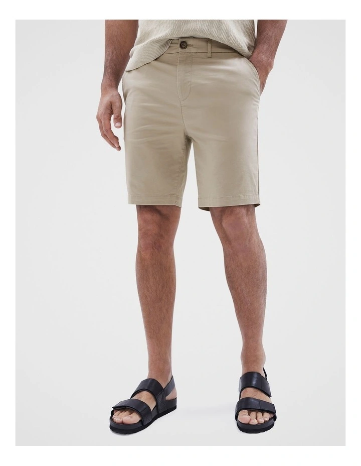 Slim Chino Short in Stone