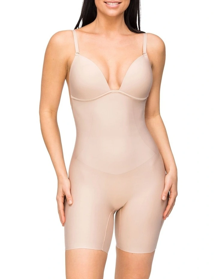 Body Define Backless Jumpsuit in Warm Taupe