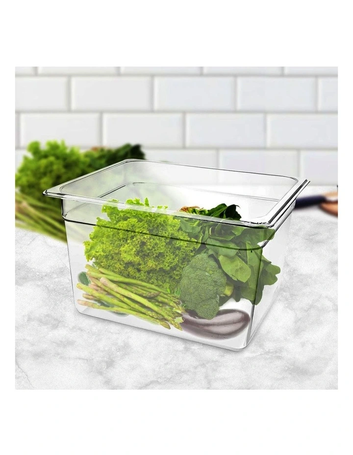Gastronorm GN Pan 1/2 Food Tray Storage 200mm in Clear
