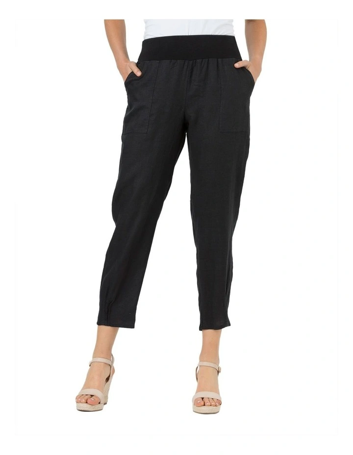 Jersey Waist Linen Pant