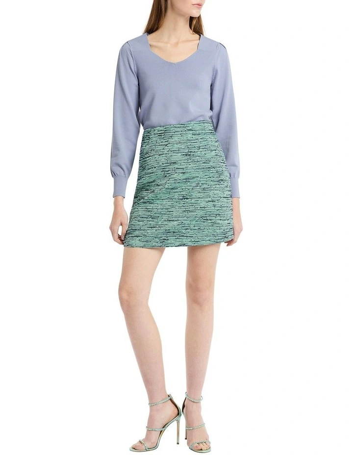 Alba Tuck Sleeve Knit in Wisteria Purple