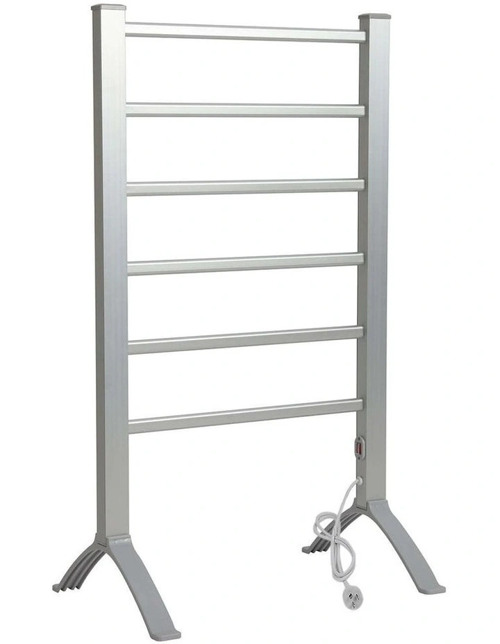 Standing Heated Towel Vertical Rack in Silver