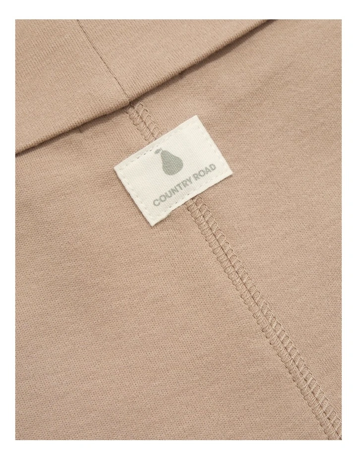 Organically Grown Cotton Fold Over Soft Pant in Mushroom