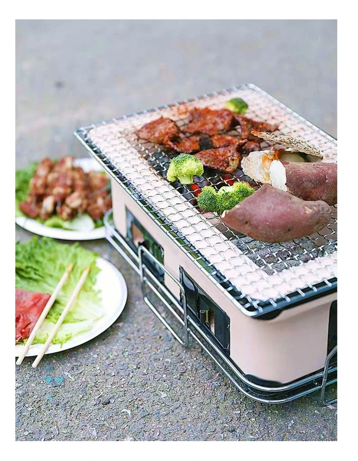 Portable Hibachi Tabletop Grill in Beige