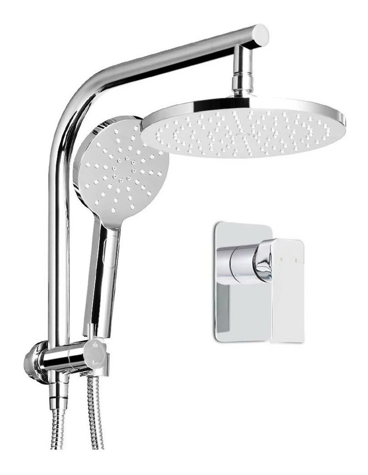9 Inch Handheld Round High Pressure Rain Shower Head Set Mixer Tap in Chrome