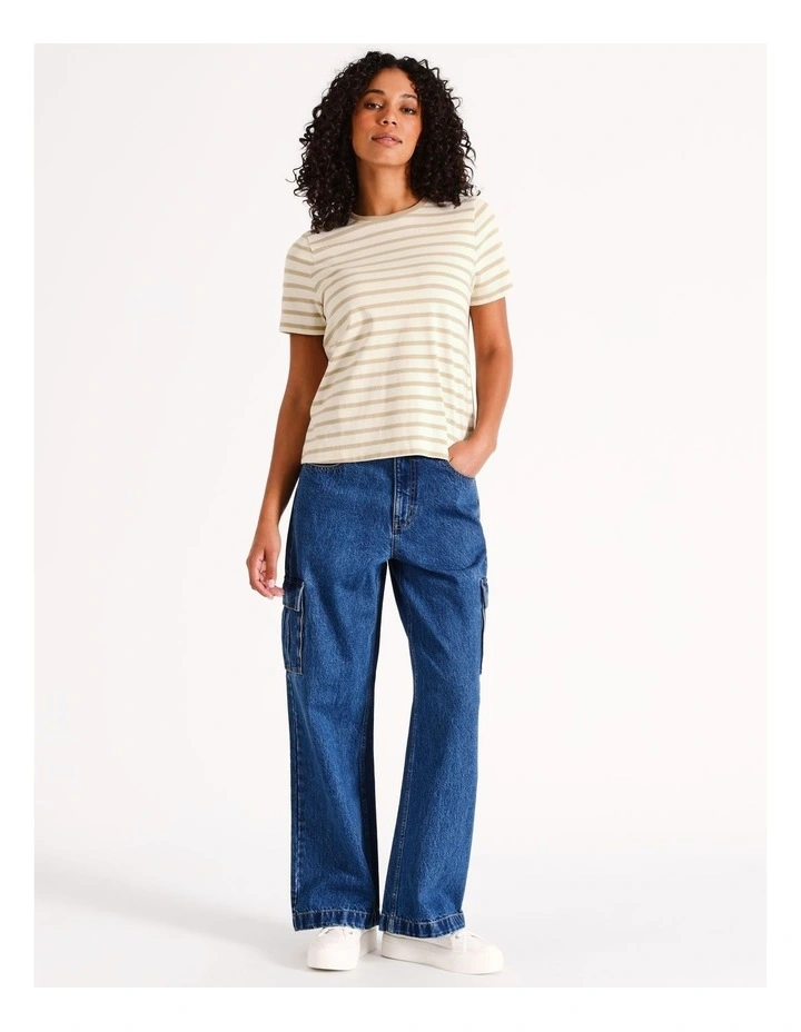 Short Sleeve Crew Neck Tee in Ivory