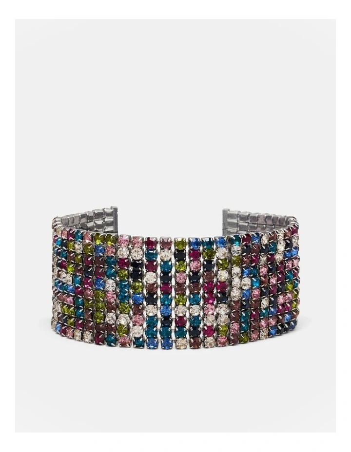 Dazzle Crystal Choker Necklace in Multicolour