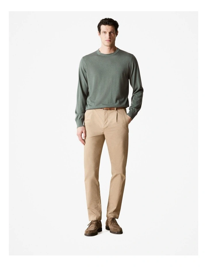Cashmere Crew Neck Pullover in Sage Green