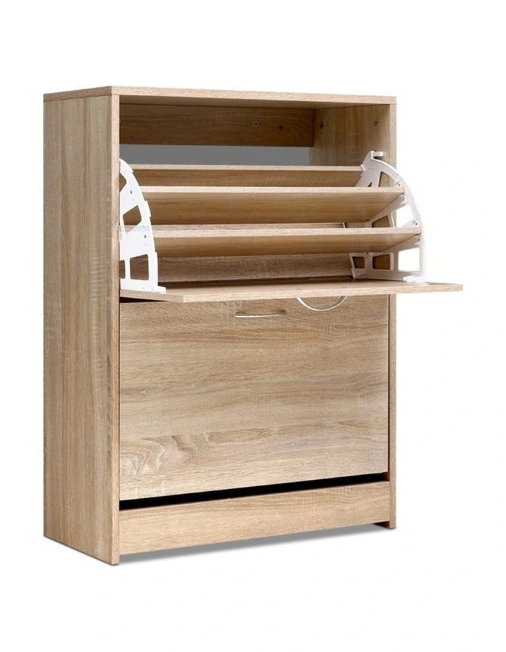 Shoe Cabinet Shoes Storage Rack 24 Pairs Organiser Shelf Cupboard Oak