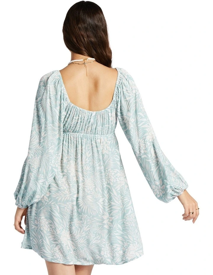 Sweetest Shores Puff Sleeve Dress in Blue