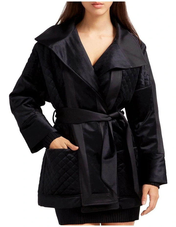 Ace of Spades Velvet Coat in Black