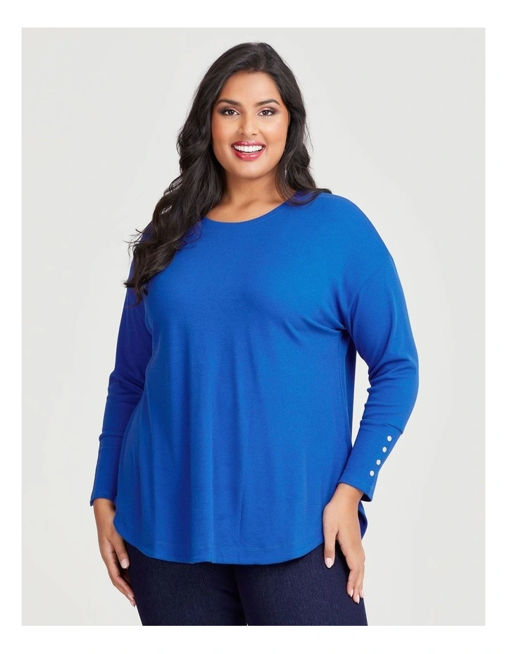 Rib Hi-lo Top in Electric Blue