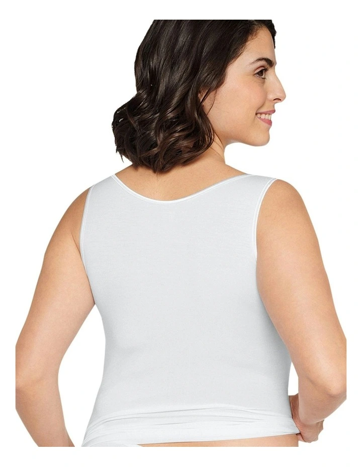 Organic Cotton Sleeveless Tank Top in White