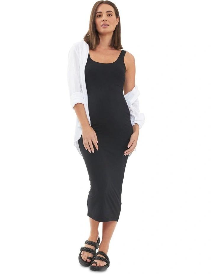 Luxe Knit Contour Dress in Black